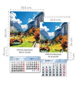 Calendario lamina imagen estandar con faldilla anual