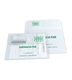 Funda documentación farmacias transparente con solapa y cierre velcro