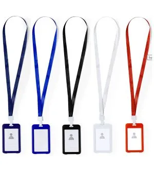 Identificador porta tarjetas con cinta lanyard personalizado colores disponibles