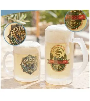 jarra de cerveza personalizable con su logo a todo color