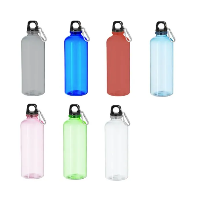 bidón material reciclado 630 ml con mosquetón personalizable