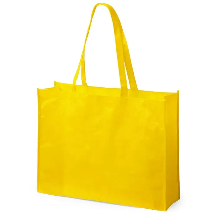 Bolsa de tela NT reciclable 52x40x15 cm asas largas amarilla