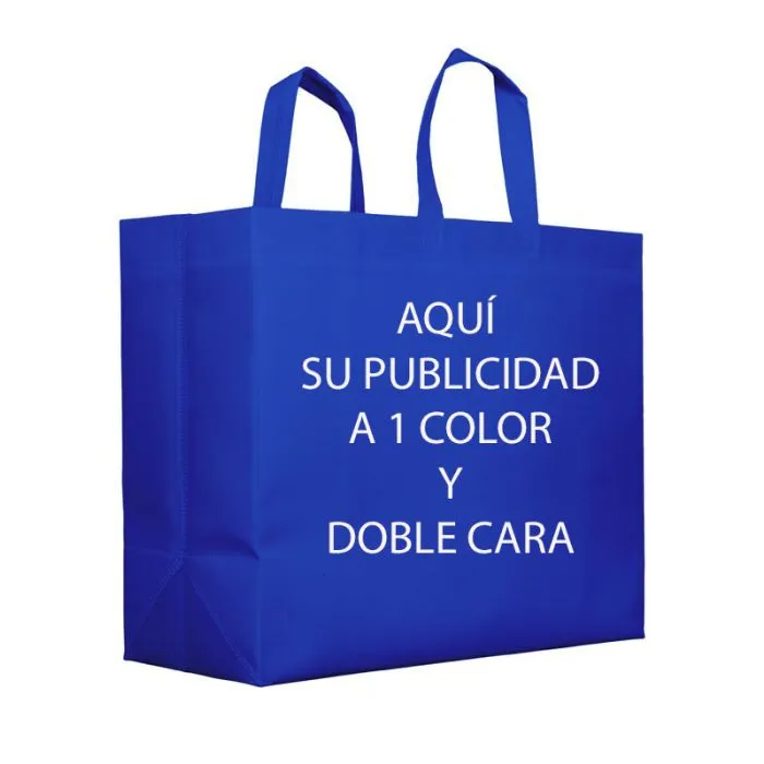 bolsa de tela para la compra personalizada con la publicidad de su comercio a un solo color