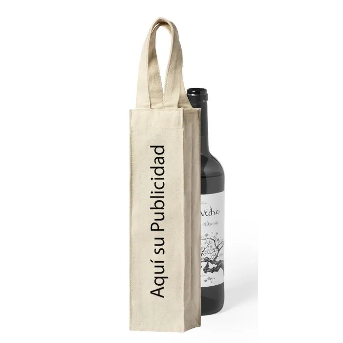 Bolsa de tela lienzo para regalar una botella de vino