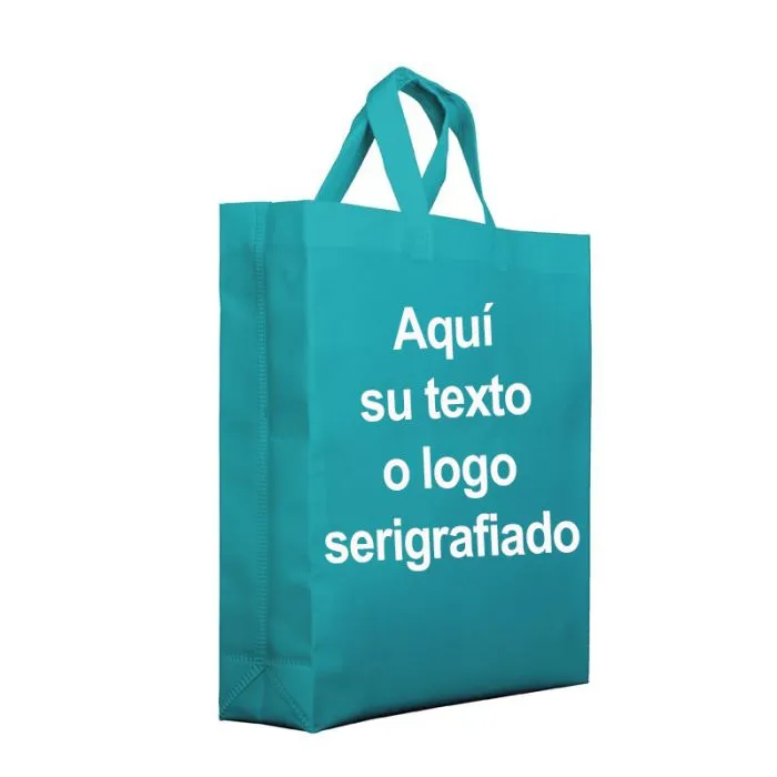 bolsa publicidad azul aguamarina