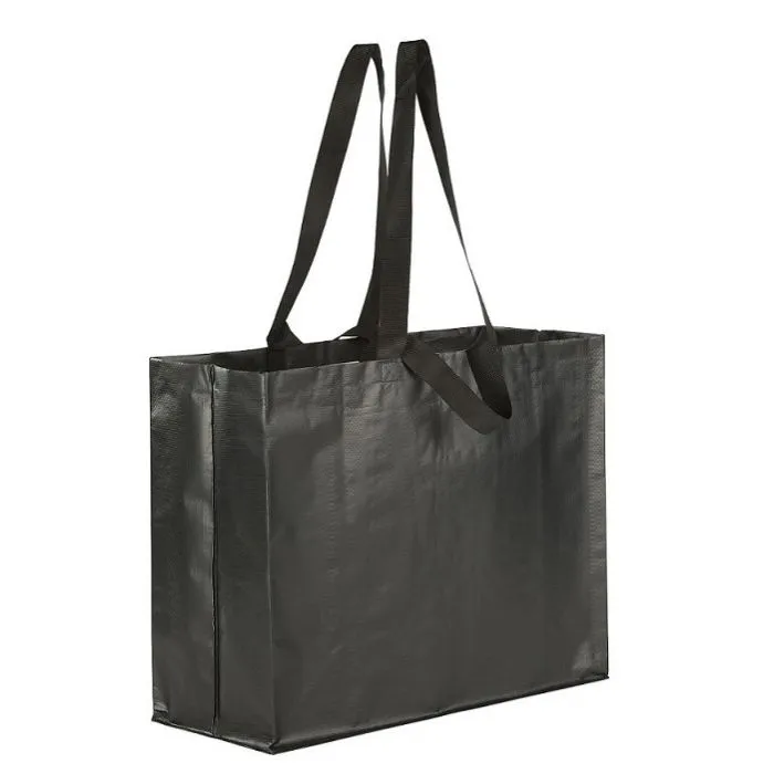 bolsa de rafia negra 50x40x20 cm asas dobles