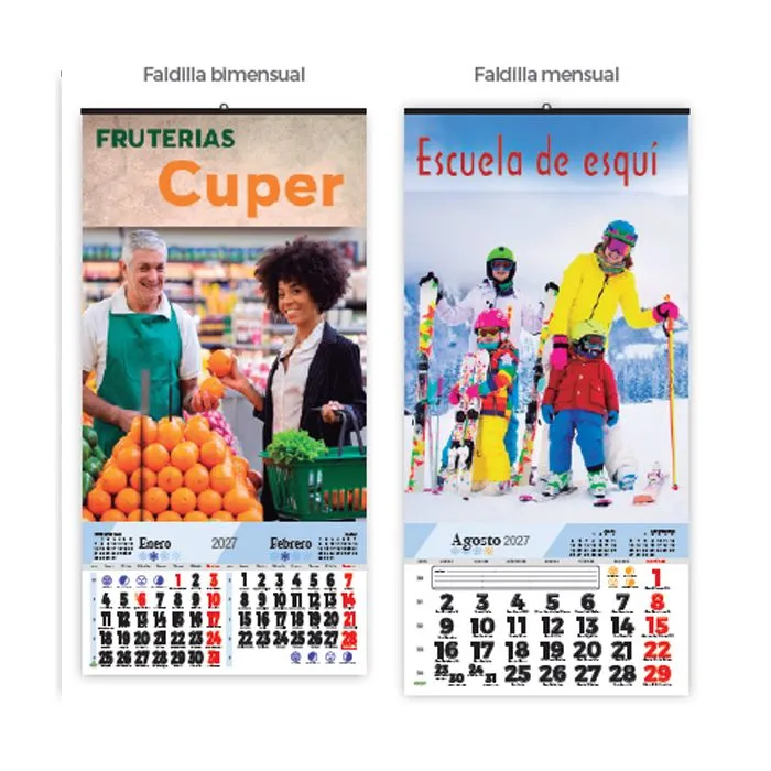 calendario de pared lamina 31x48 cm personalizada