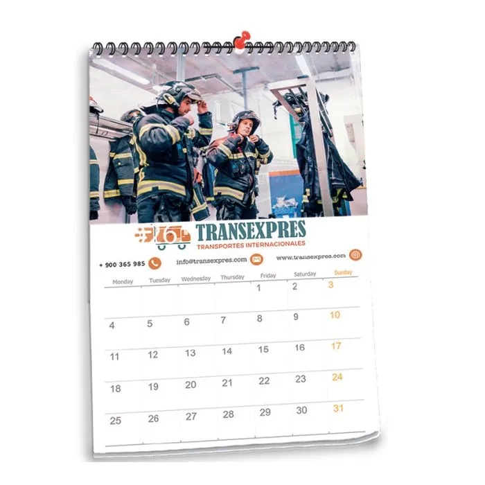 Calendario de pared para publicidad de empresa 13 hojas  31x46 cm