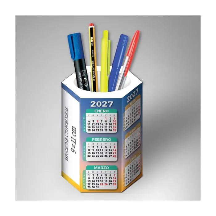 Calendario lapicero con su publicidad