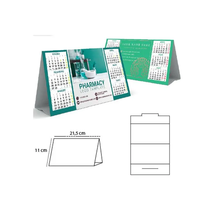 Calendario sobremesa triangular personalizado