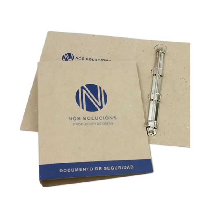 carpeta 4 anillas cartón reciclado personalizada