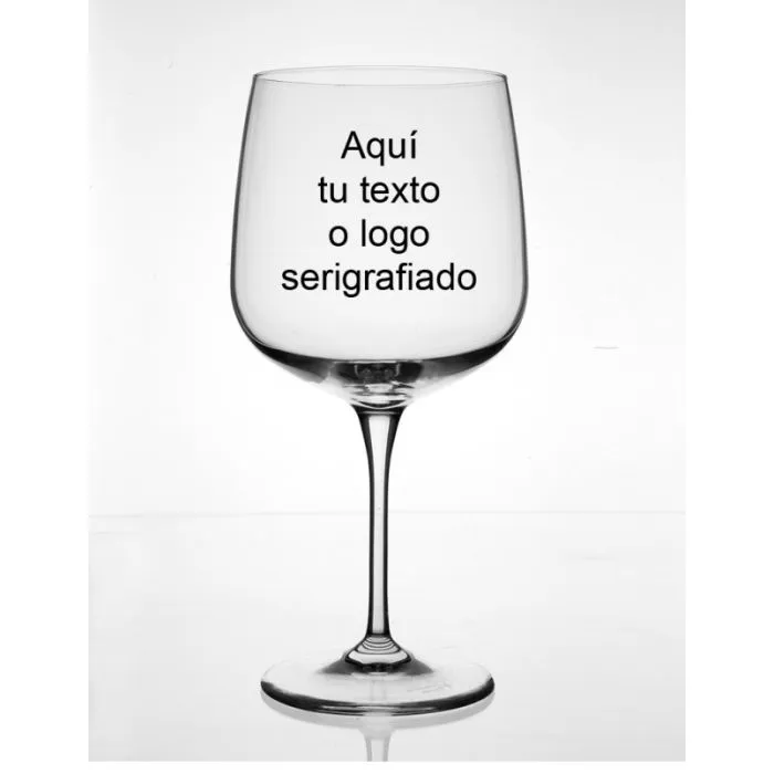Copa de vino grabada con mi texto grande