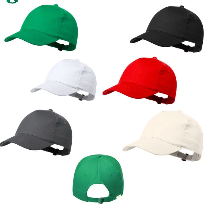 Gorra tela reciclada cierre hebilla personalizable con tu logo