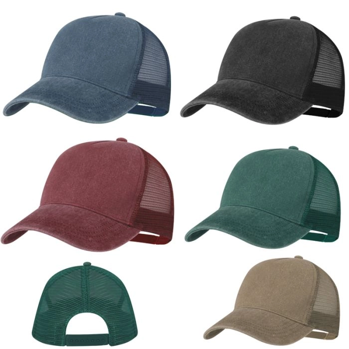 Gorra publicidad personalizable efecto lavado rejilla colores 