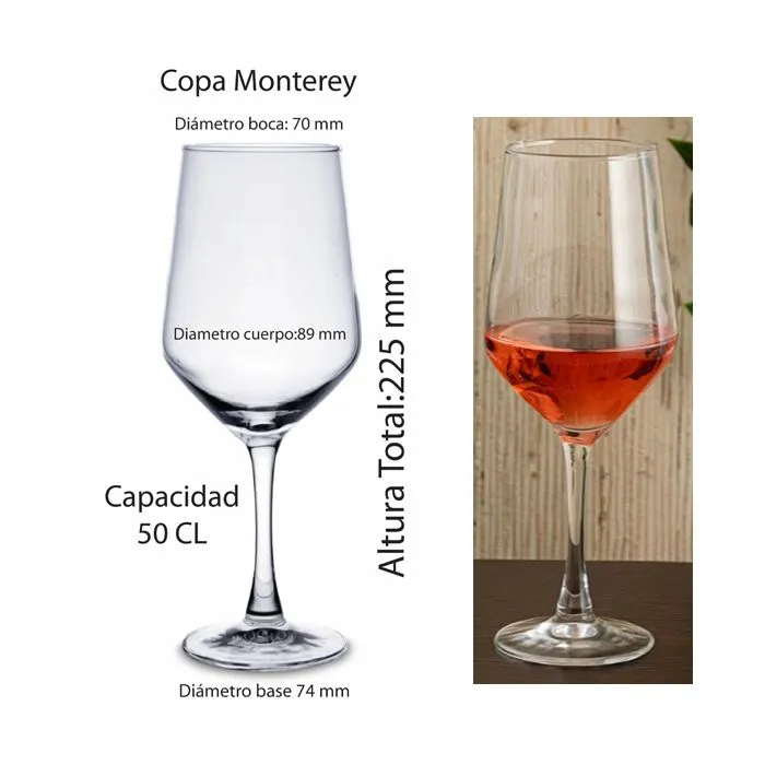 Copa de cristal de 50 CL para vinos personalizable con el logo del evento.