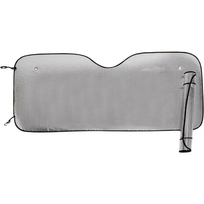 Parasol térmico plateado por las dos caras con ventosas. Tamaño extra grande 70x145 cm
