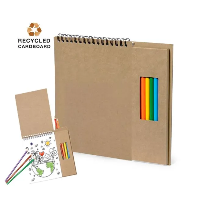 Set de Bloc y Lápices de Colores Personalizable