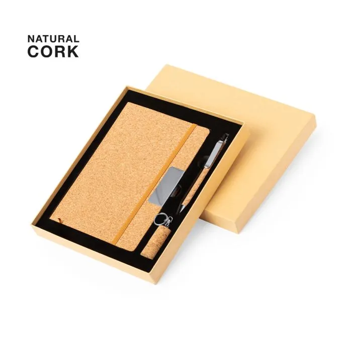 Set de Cuaderno y Bolígrafo Corcho