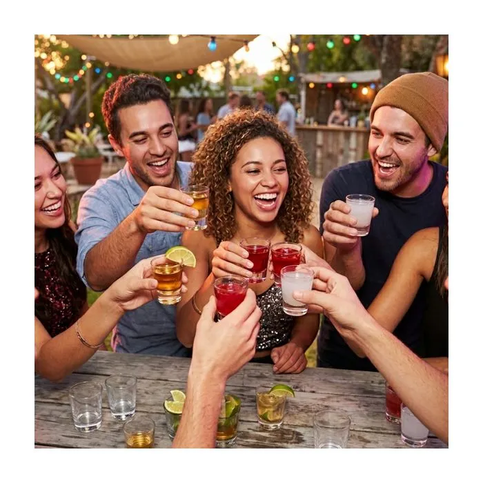 vaso de cristal para chupito personalizable