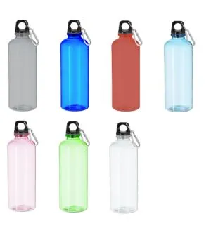 bidón material reciclado 630 ml con mosquetón personalizable