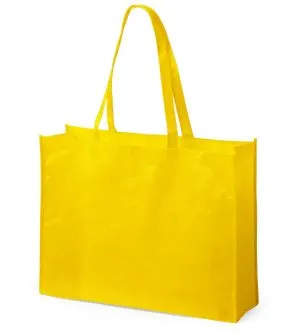 Bolsa de tela NT reciclable 52x40x15 cm asas largas amarilla