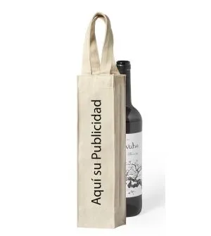 Bolsa de tela lienzo para regalar una botella de vino