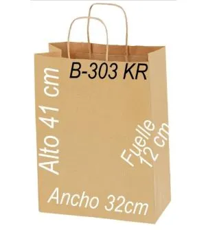 Bolsa papel Kraft 32x41 Asa Retorcida kraft