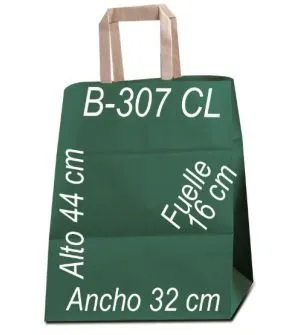 Bolsa papel Kraft liso 32X44 Asa Plana fondo de color