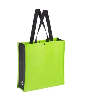 bolsa de rafia 38x38x12 personalizada con tu logo. Color verde lima