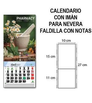 Calendario con imán para nevera publicidad 10x15 cm