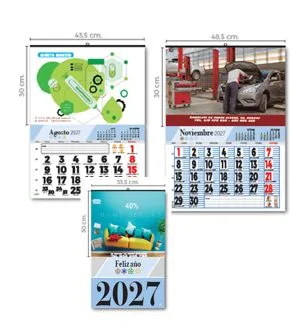 calendario de pared cartela 30 cm de alto a todo color