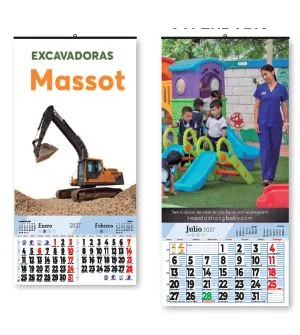 Calendario de pared lamina publicitaria 34x23 cm y faldilla