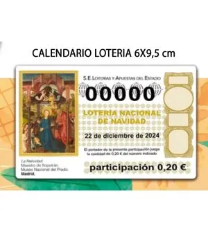 Calendario con fracción de lotería