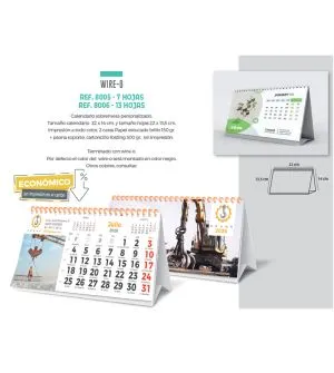 Calendario de sobremesa 22x14 cm con su publicidad