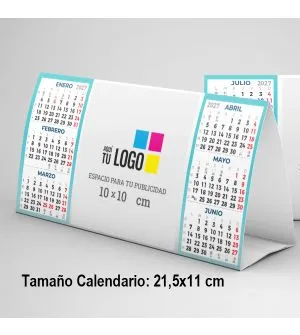 Calendario sobremesa semestral personalizado con su publicidad a todo color en el espacio central