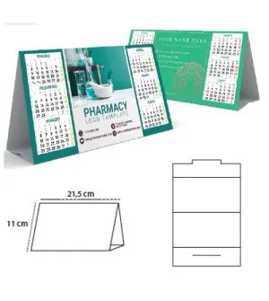 Calendario sobremesa triangular personalizado