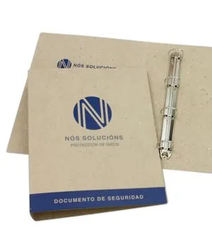 carpeta 4 anillas cartón reciclado personalizada