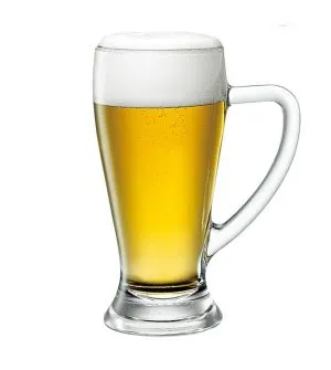 Jarra de cristal con asa para cerveza personalizable con su logo