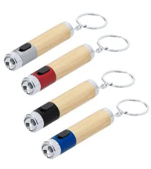 llavero linterna bambú y ABS personalizable