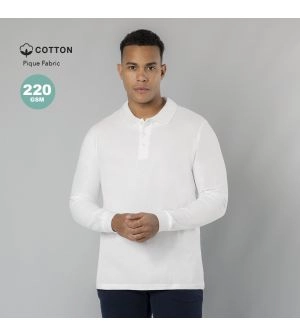 Polo Blanco Manga Larga Adulto Personalizable