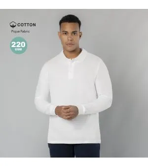 Polo Blanco Manga Larga Adulto Personalizable