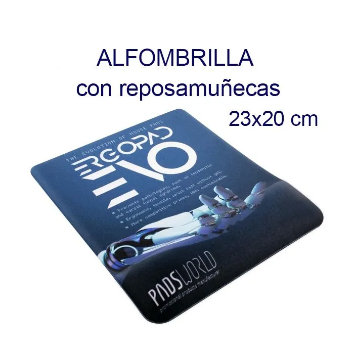 Alfombrilla de ratón cuadrada ergonómica con reposamuñecas personalizada