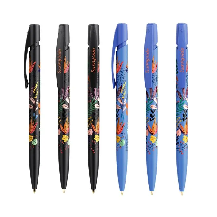 Boligrafo bic media clic con impresión digital a todo color en el cuerpo y el clic