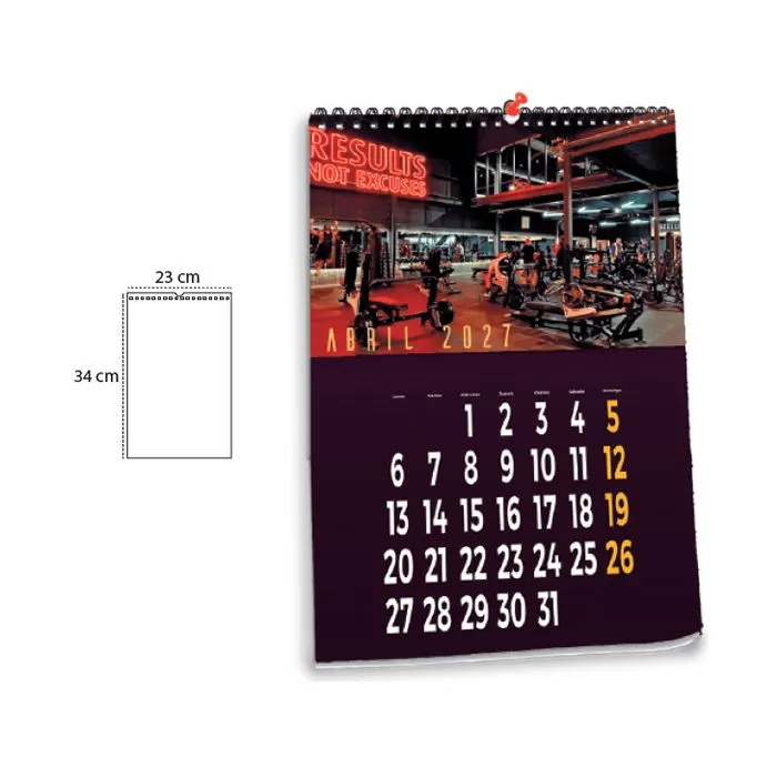 Calendario de pared 23x34 cm mensual totalmente personalizado 7 hojas o 13 hojas