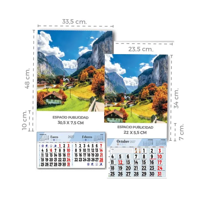Calendario lamina imagen estandar con faldilla anual