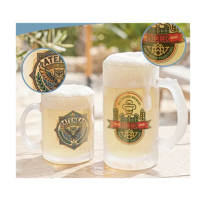jarra de cerveza personalizable con su logo a todo color