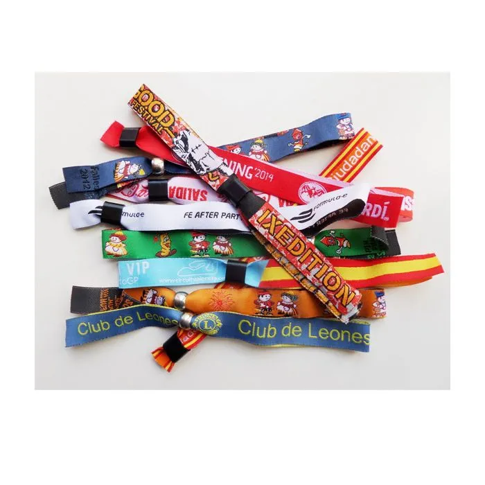 Pulseras de tela personalizadas bordadas para eventos